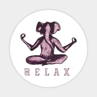 Relax Yoga Elephant Magnet